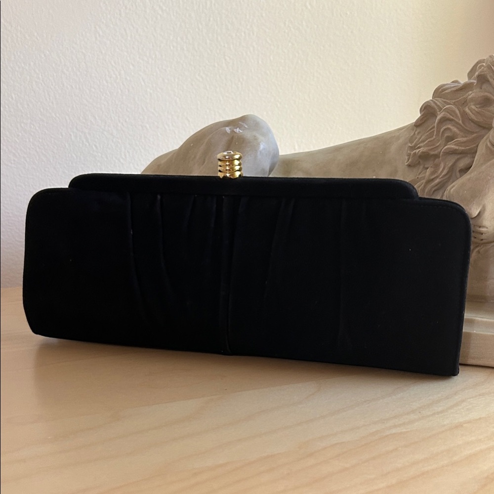 Dayton Vintage Suede Black Clutch